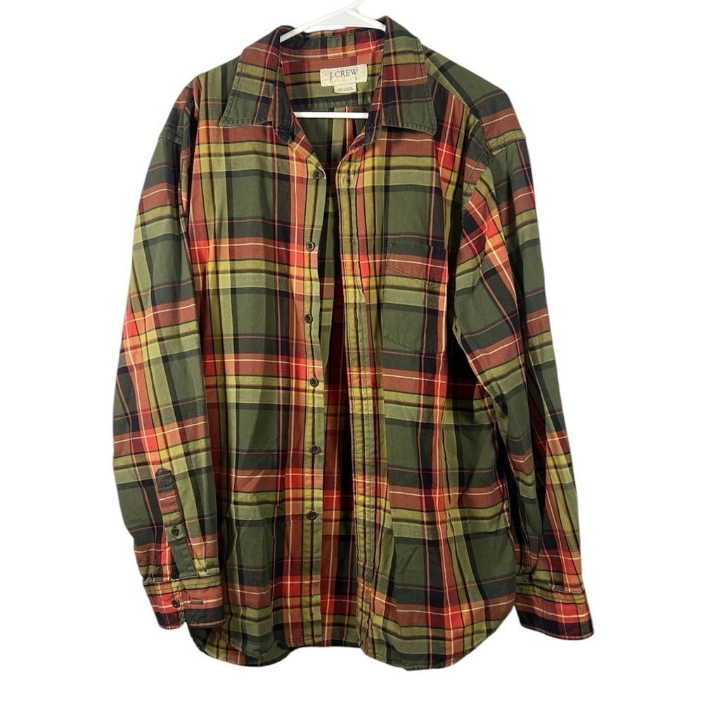 J. Crew Plaid Button Down Cotton Large